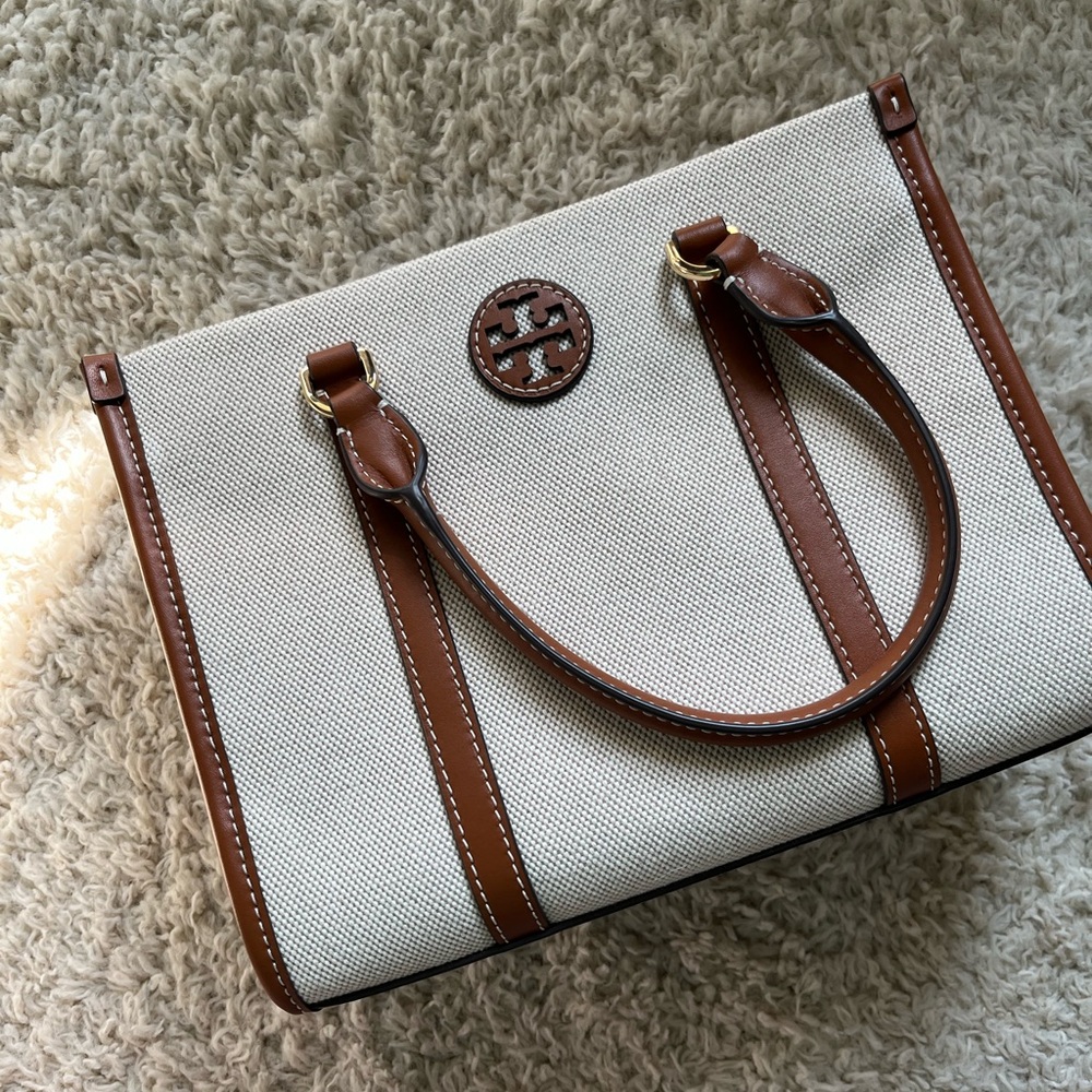 Tory Burch Brown and Cream Tote Bag